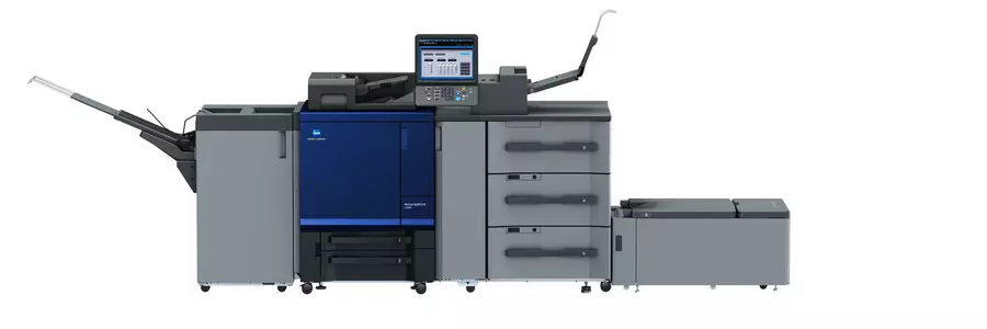 AccurioPrint C5065 — финишная обработка в линию: степлирование и брошюровка